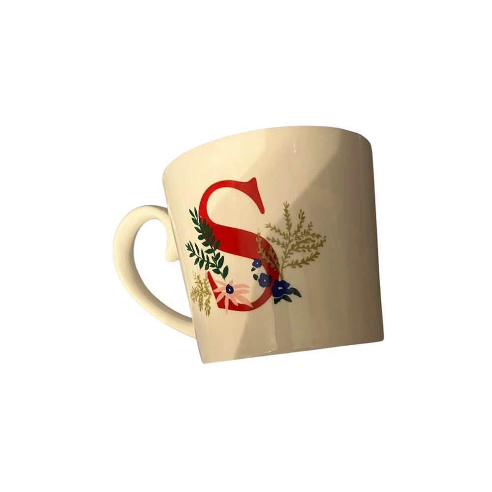 Floral Monogram S Cream Mug
